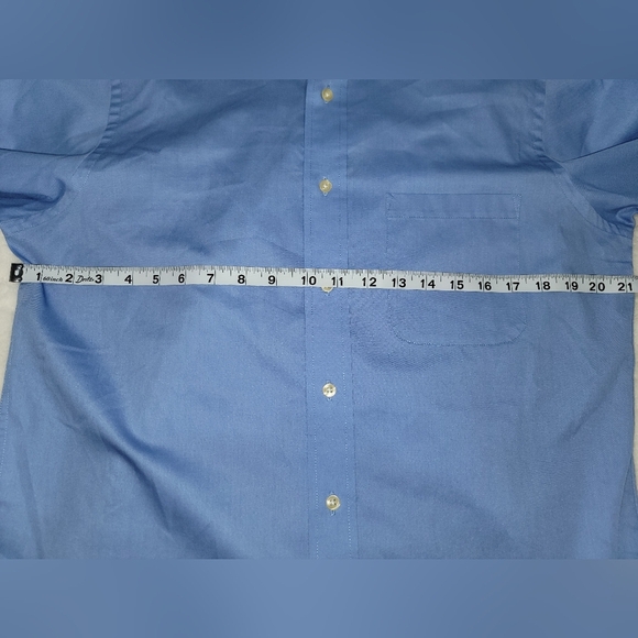Chaps Blue Dress Shirt Classic Button-Down - Picture 4 of 7